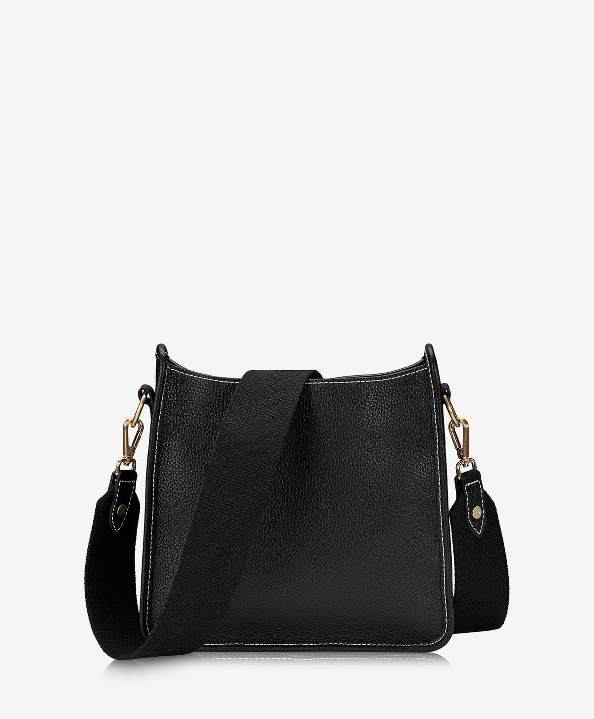 Elle Crossbody | Black Pebble Grain Leather