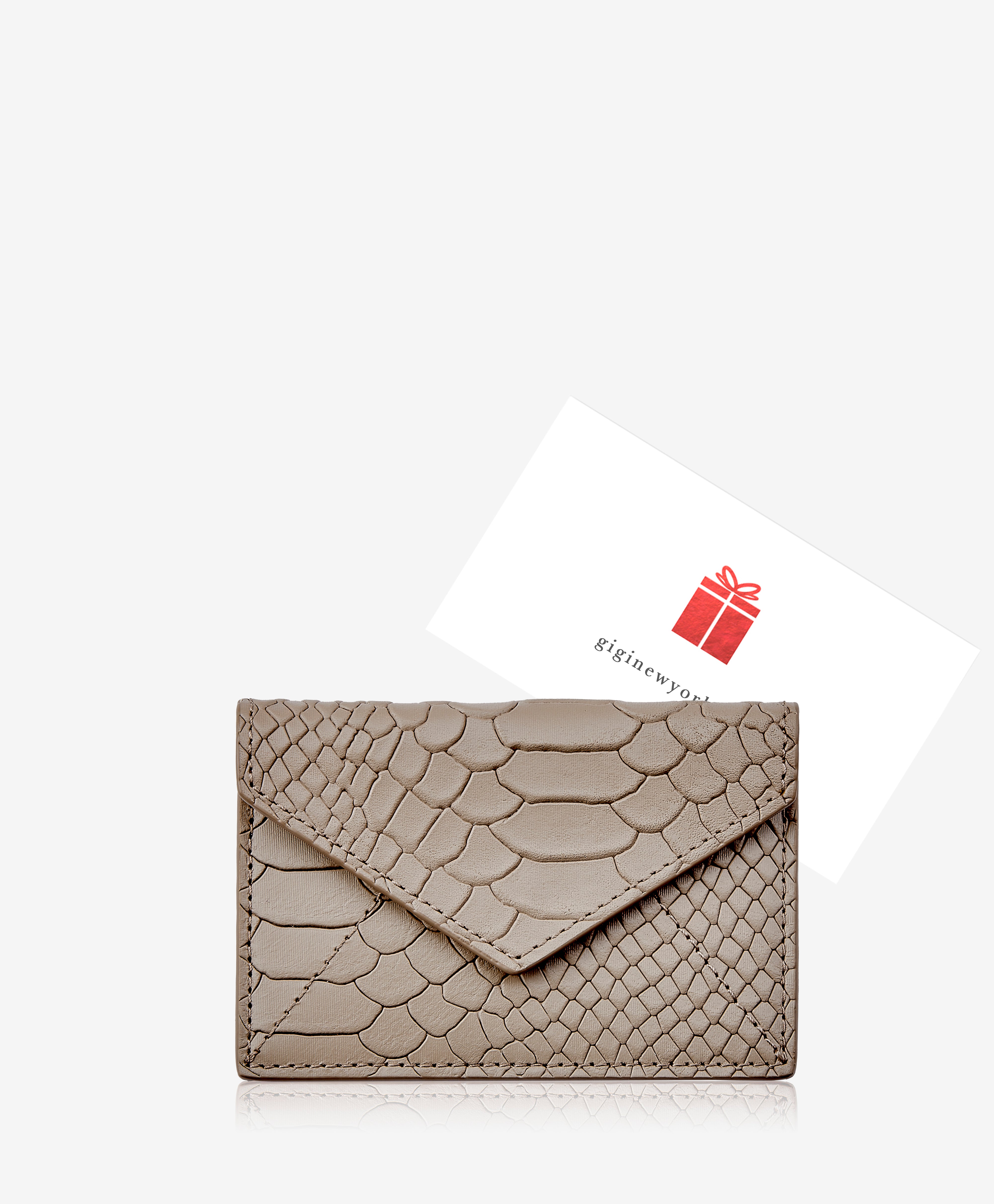 Gift Card with Personalized Leather Card Case