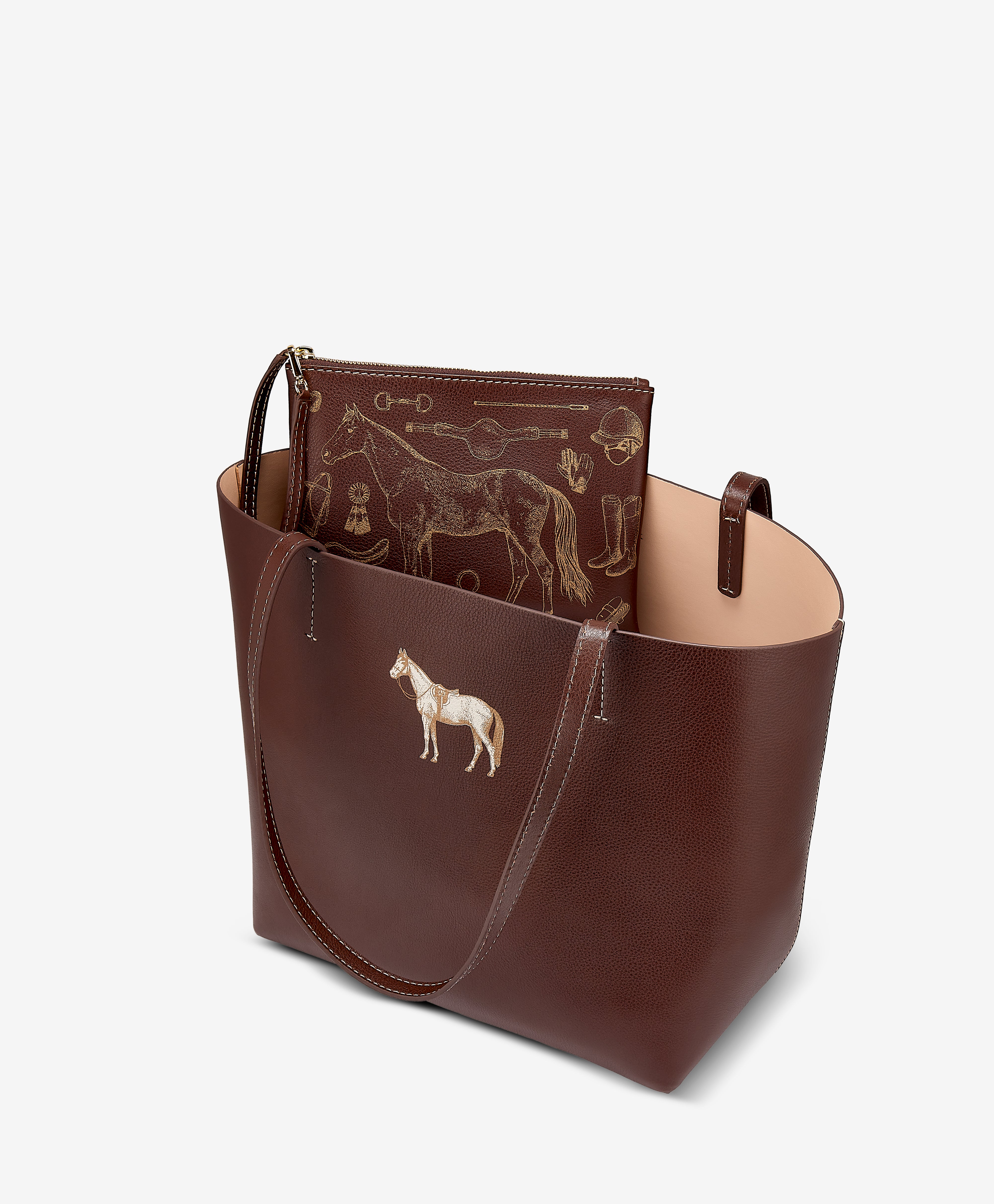 Hunter Horse Tote with Matching Wristlet