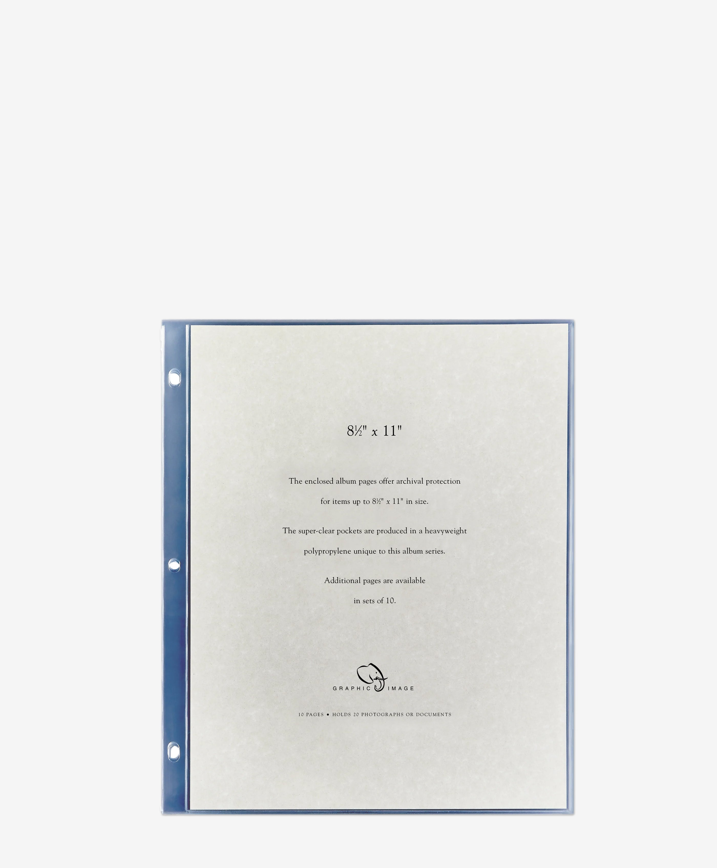 8 1/2 x 11 Large 3-Ring Clear Pocket Album Refill