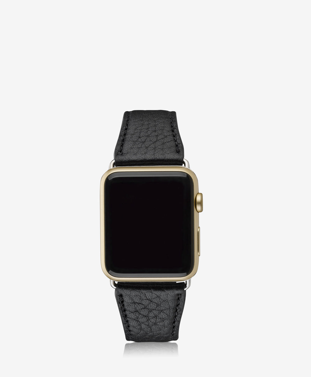 42mm Apple Watch Band | Black Pebble Grain Leather display picture 1