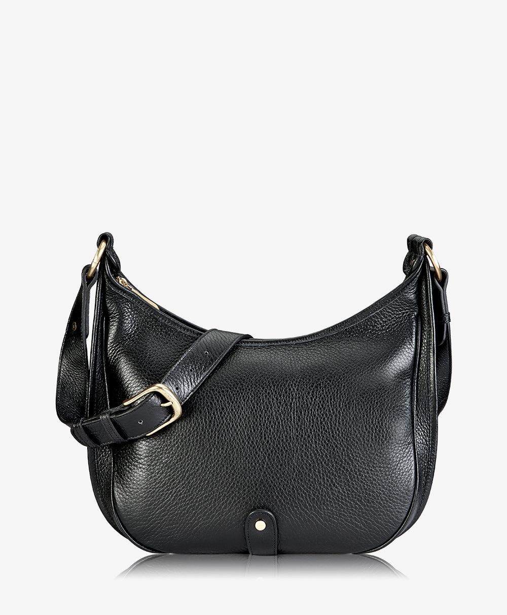 Lauren Saddle Bag Black Pebble Grain Leather