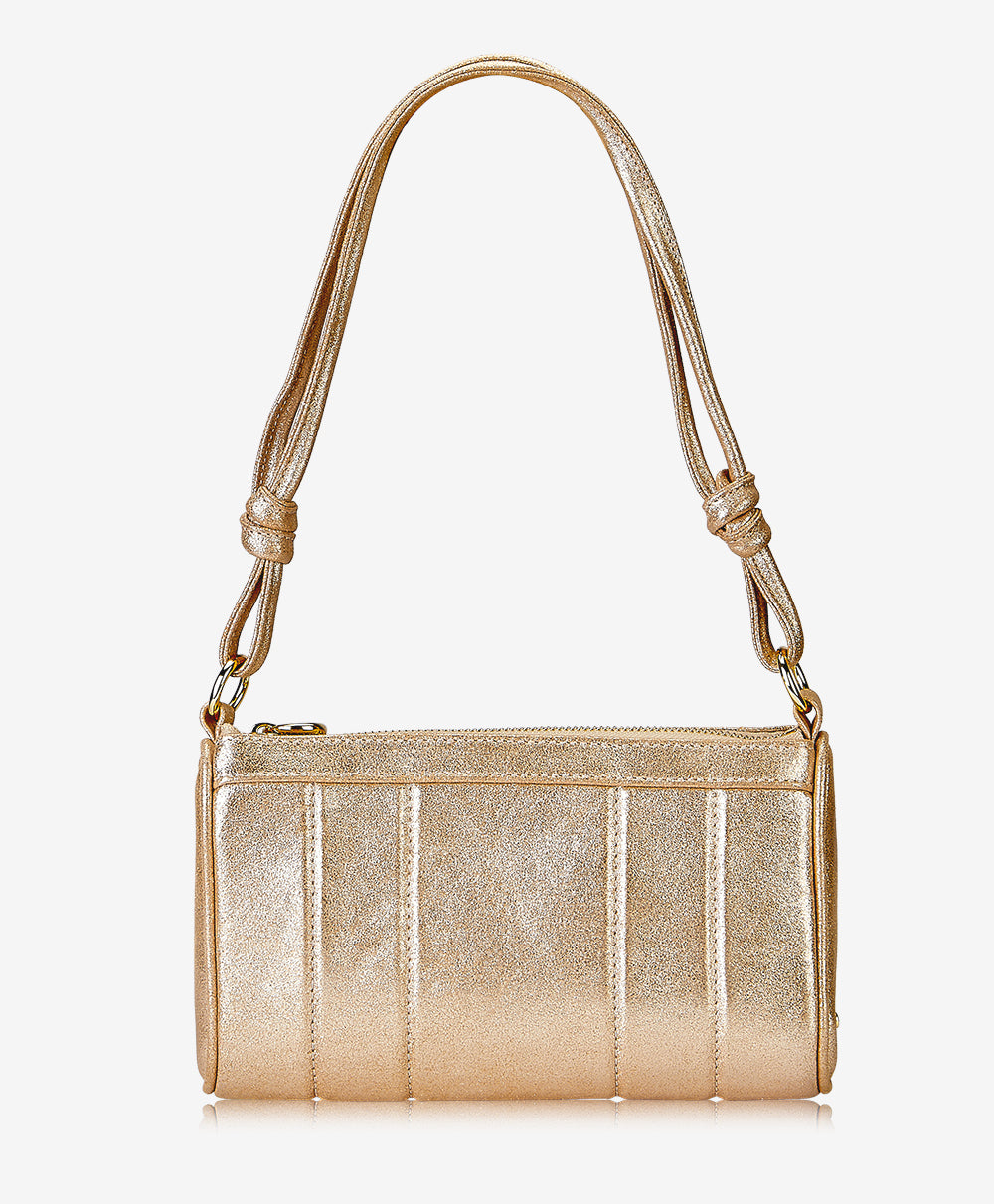 Maggie Shoulder Bag Gold Platinum Metallic Leather