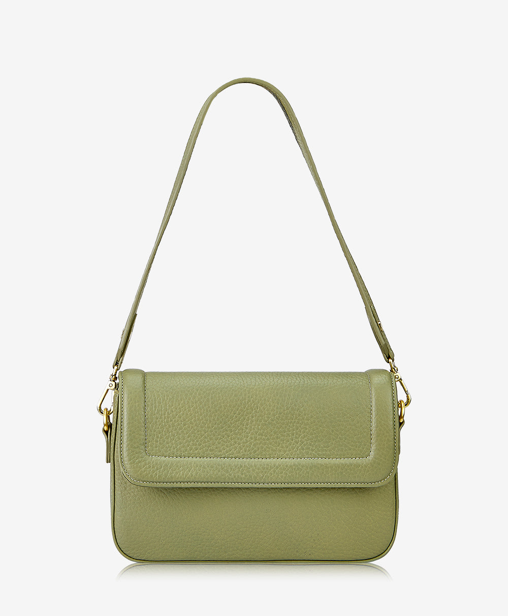 Margot Shoulder Bag | Sage Pebble Grain Leather display picture 1