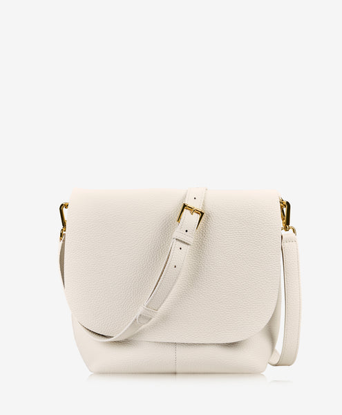 ● angelie ● TOAST BAG MINI / IVORY Andie Crossbody | Ivory Pebble Grain Leather