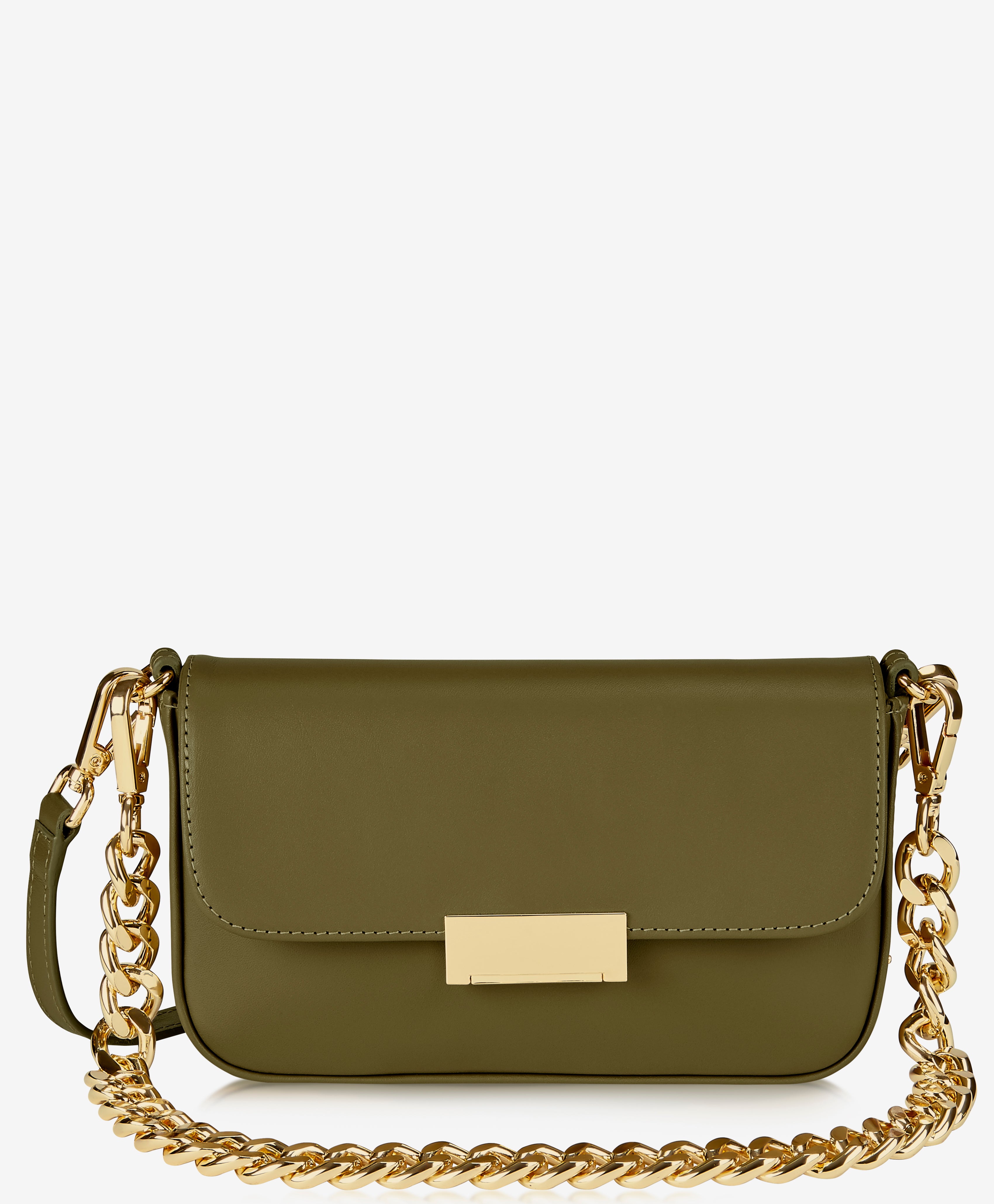 Edie Shoulder Bag Olive European Calfskin Leather