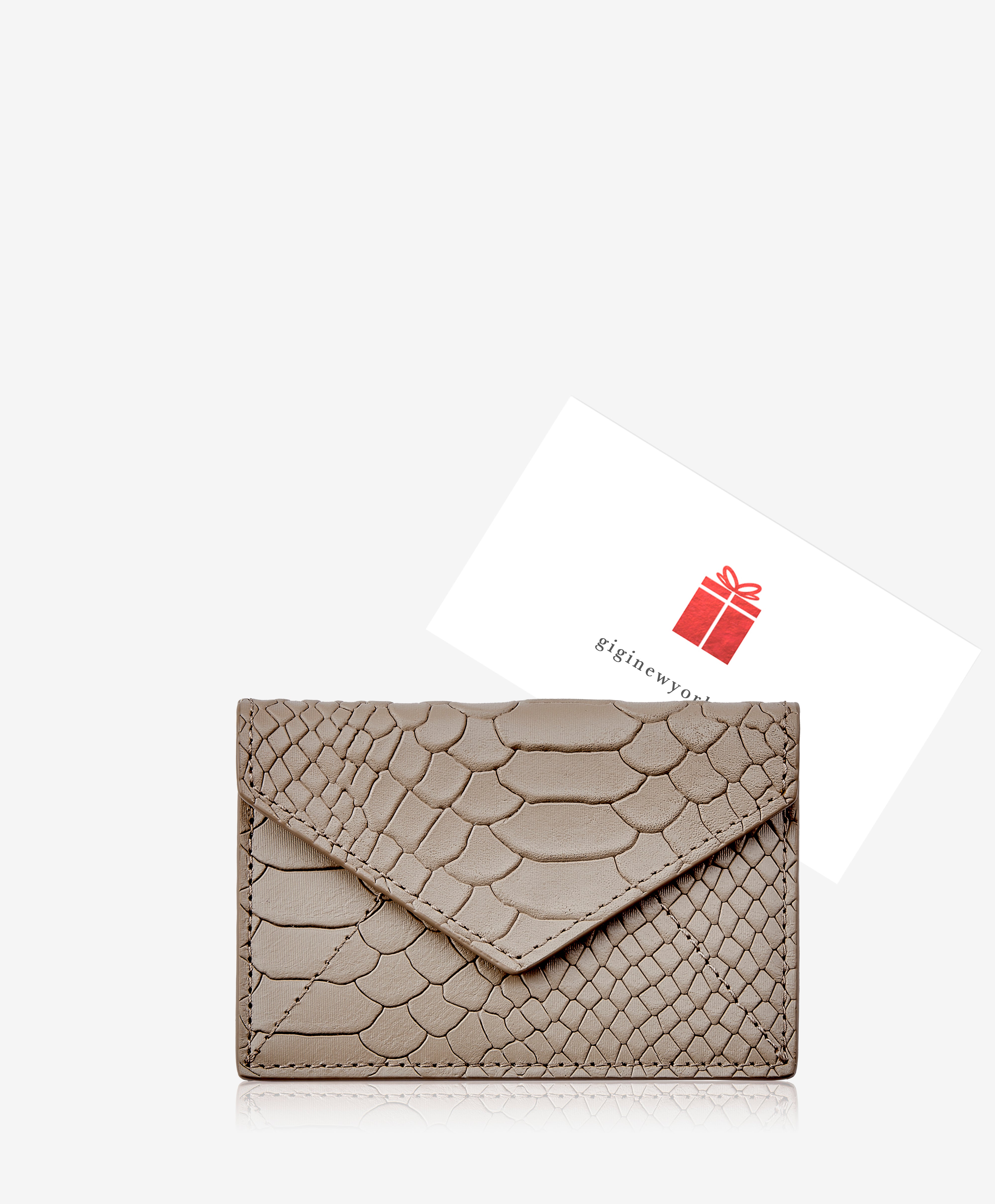 Gift Card with Personalized Leather Card Case