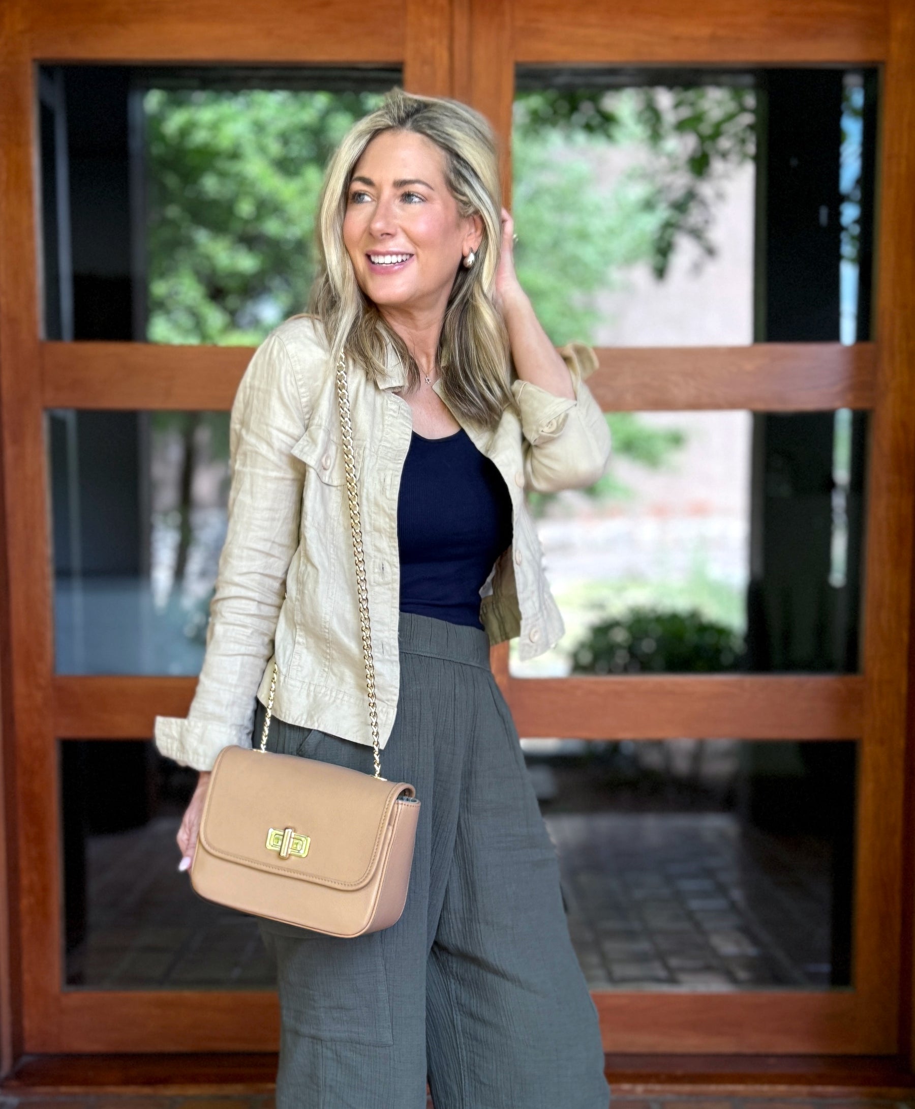 Riley Shoulder Bag | Cappuccino European Calfskin Leather