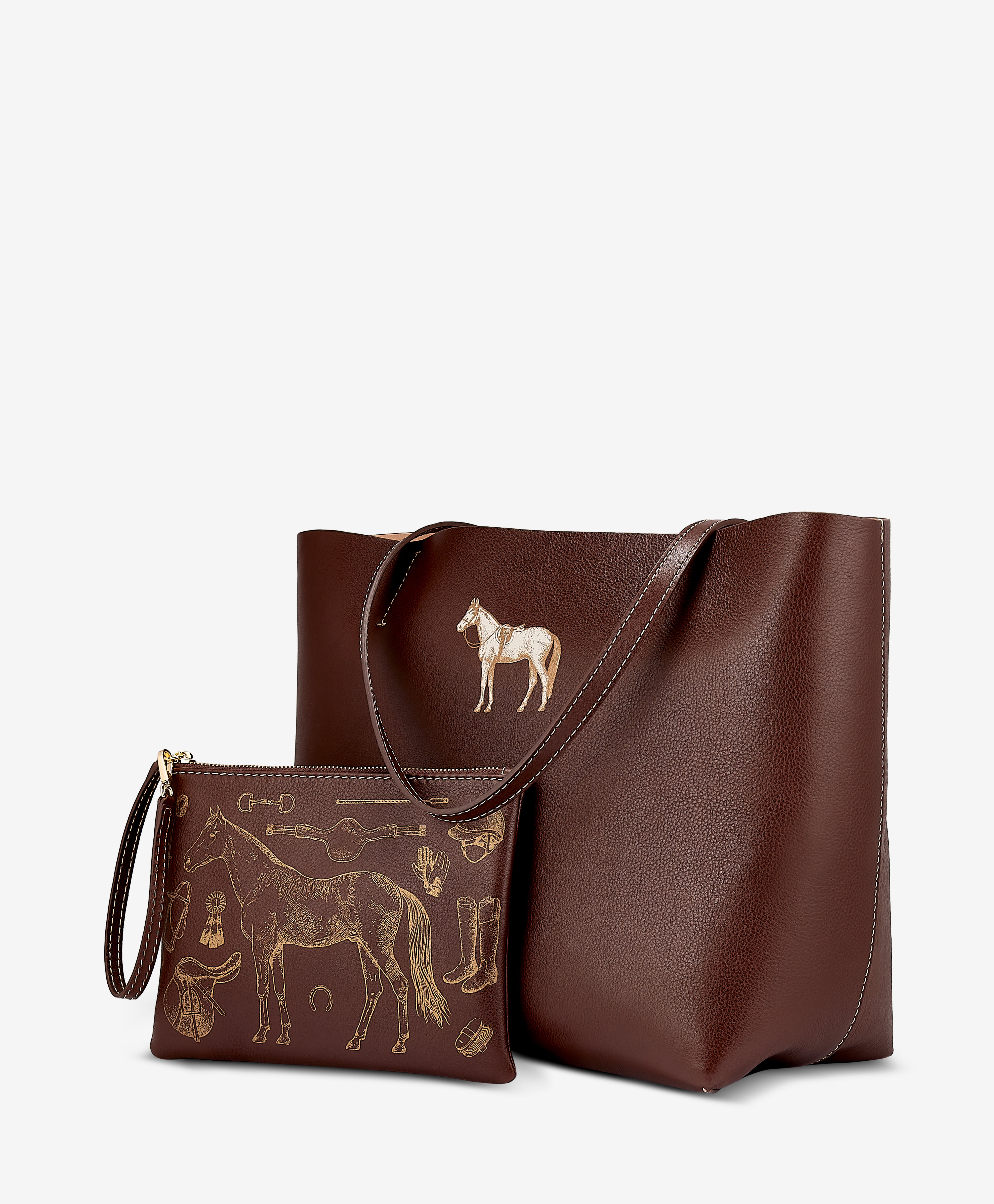 Hunter Horse Tote with Matching Wristlet
