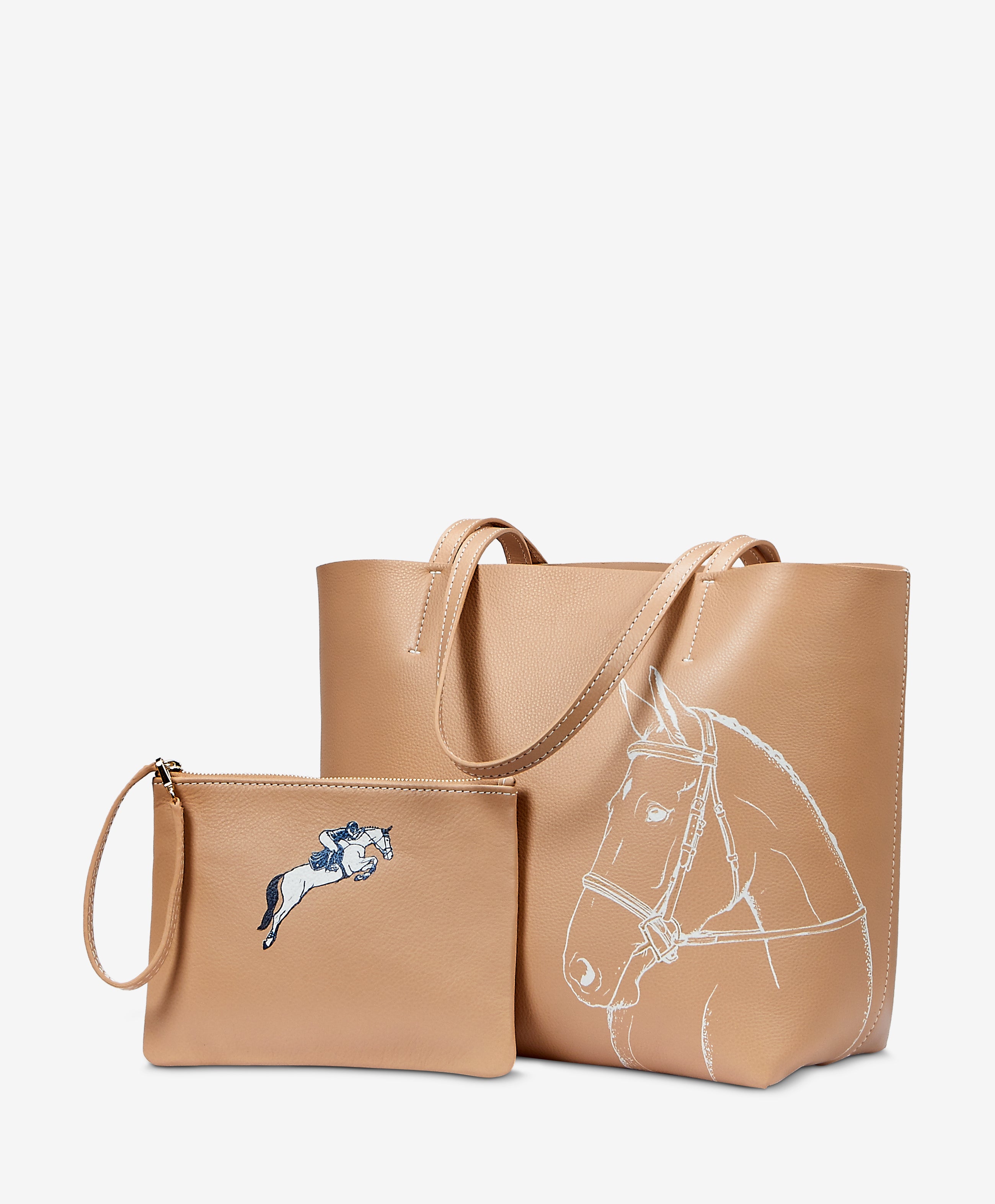 Hunter Horse Tote with Matching Wristlet