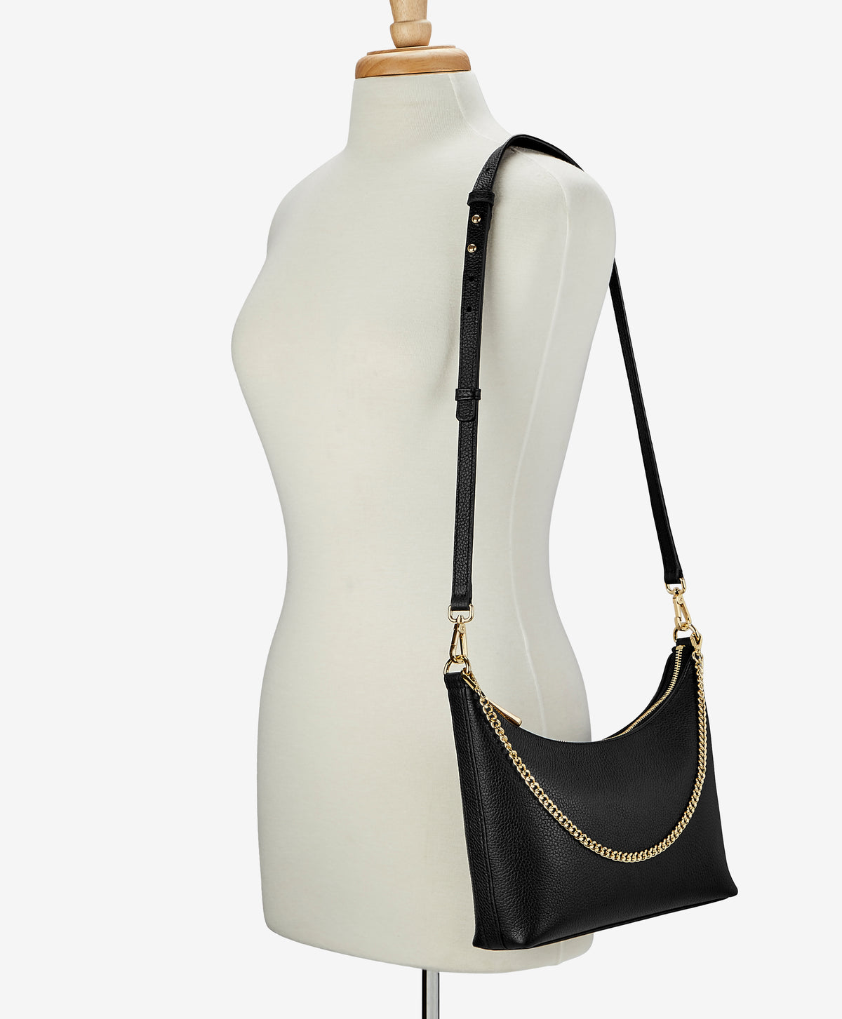 Jule Crossbody Bag | Black Pebble Grain Leather