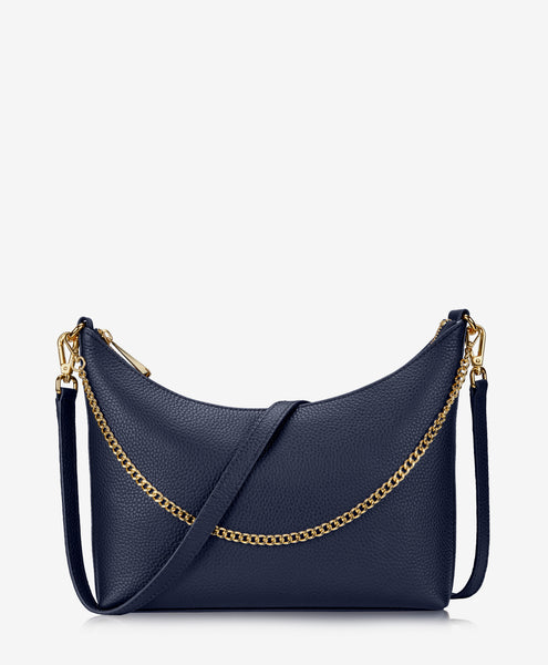 Jules Crossbody Bag | Navy Pebble Grain Leather