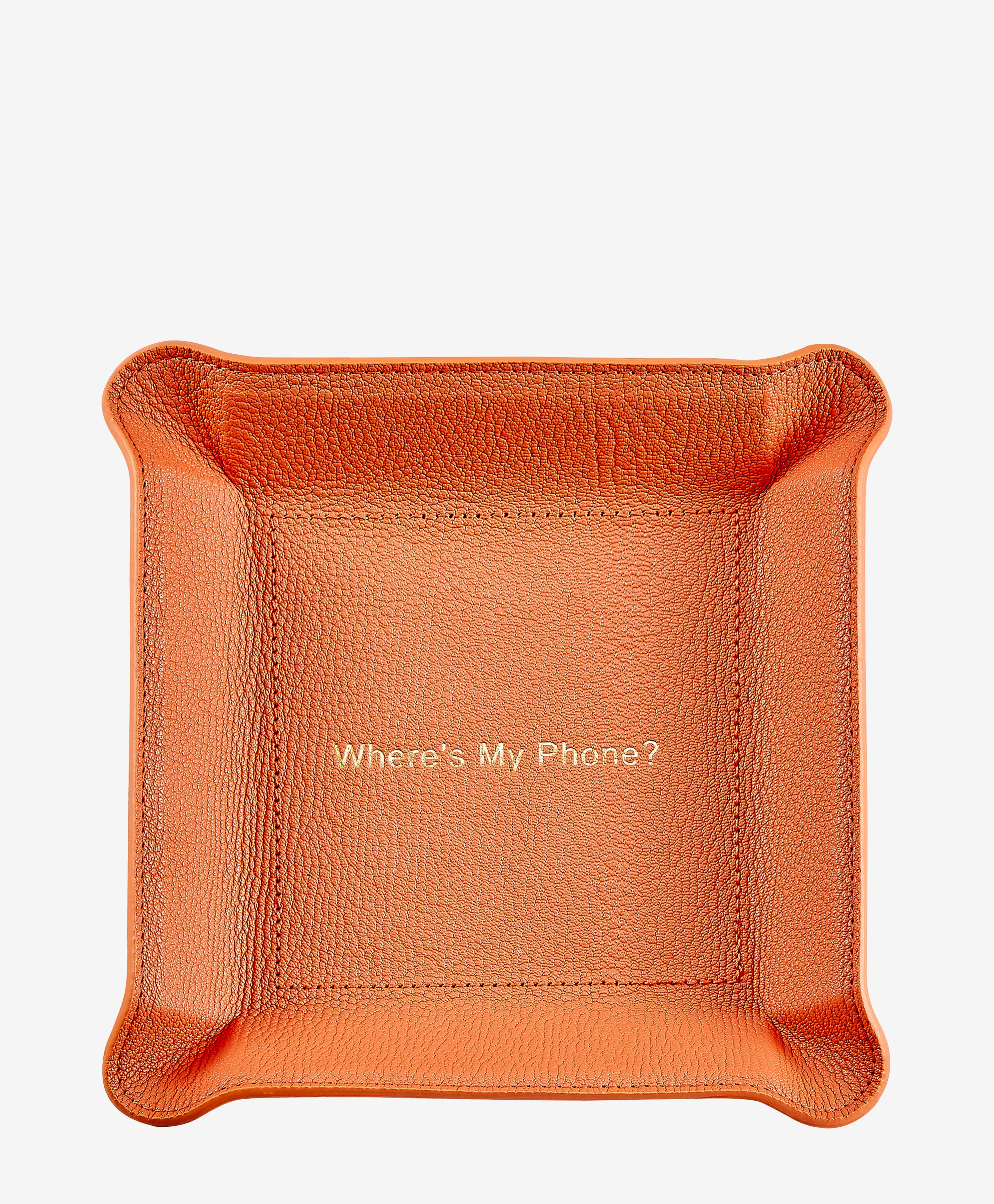 "Where's My Phone" Leather Valet Tray