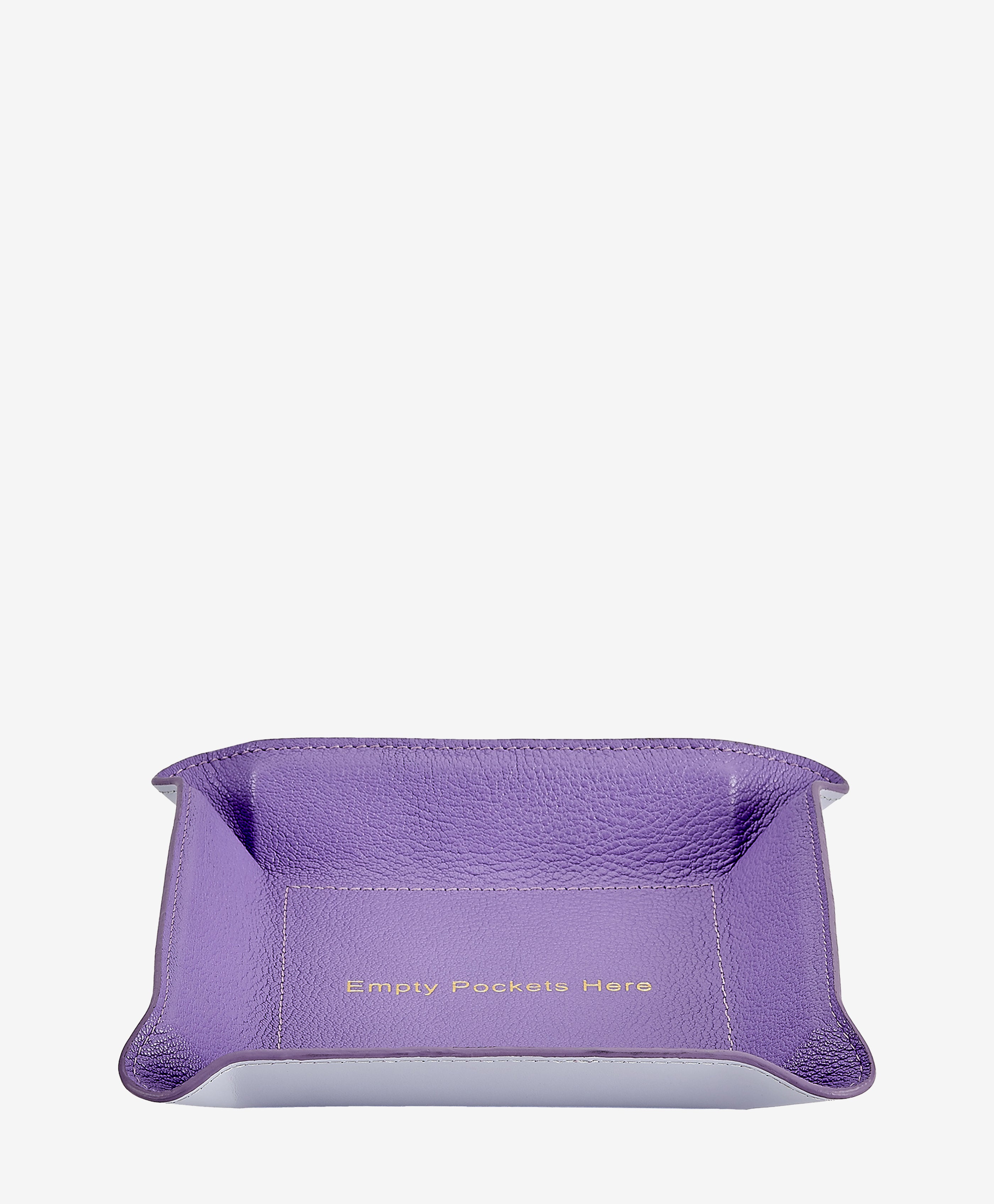 "Empty Pockets Here" Leather Valet Tray