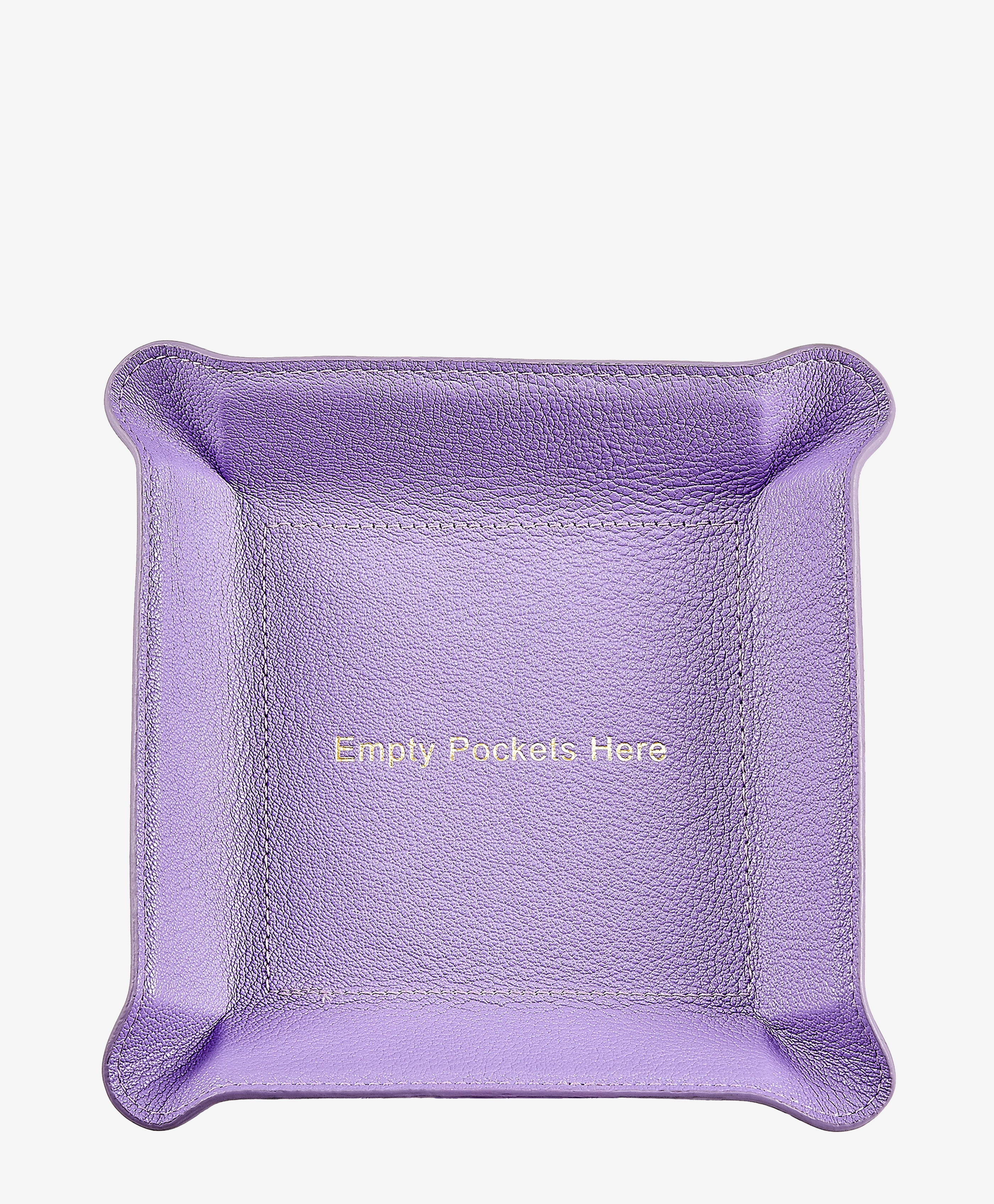 "Empty Pockets Here" Leather Valet Tray