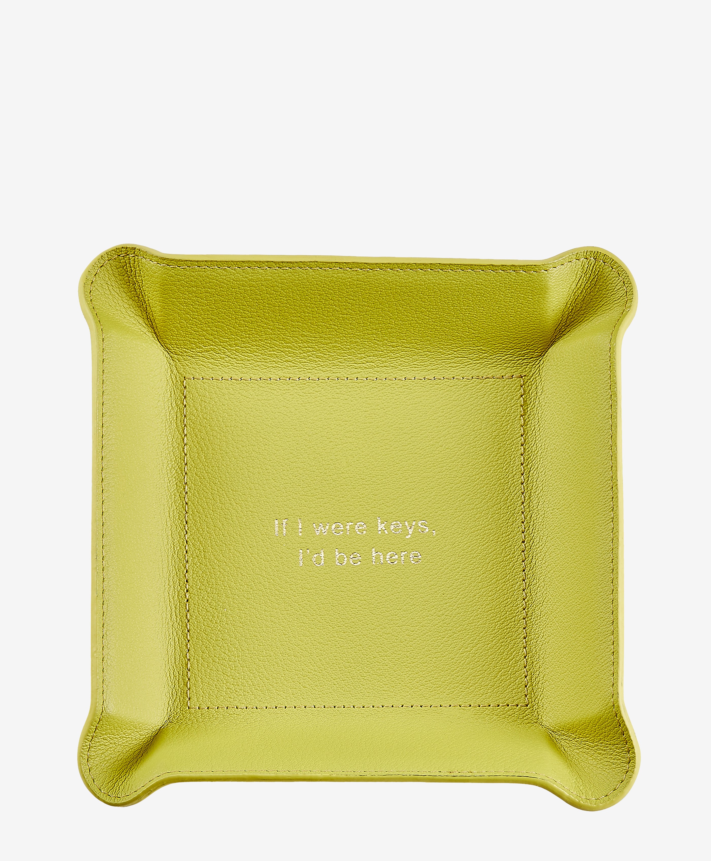 "If I were keys, I'd be here" Leather Valet Tray