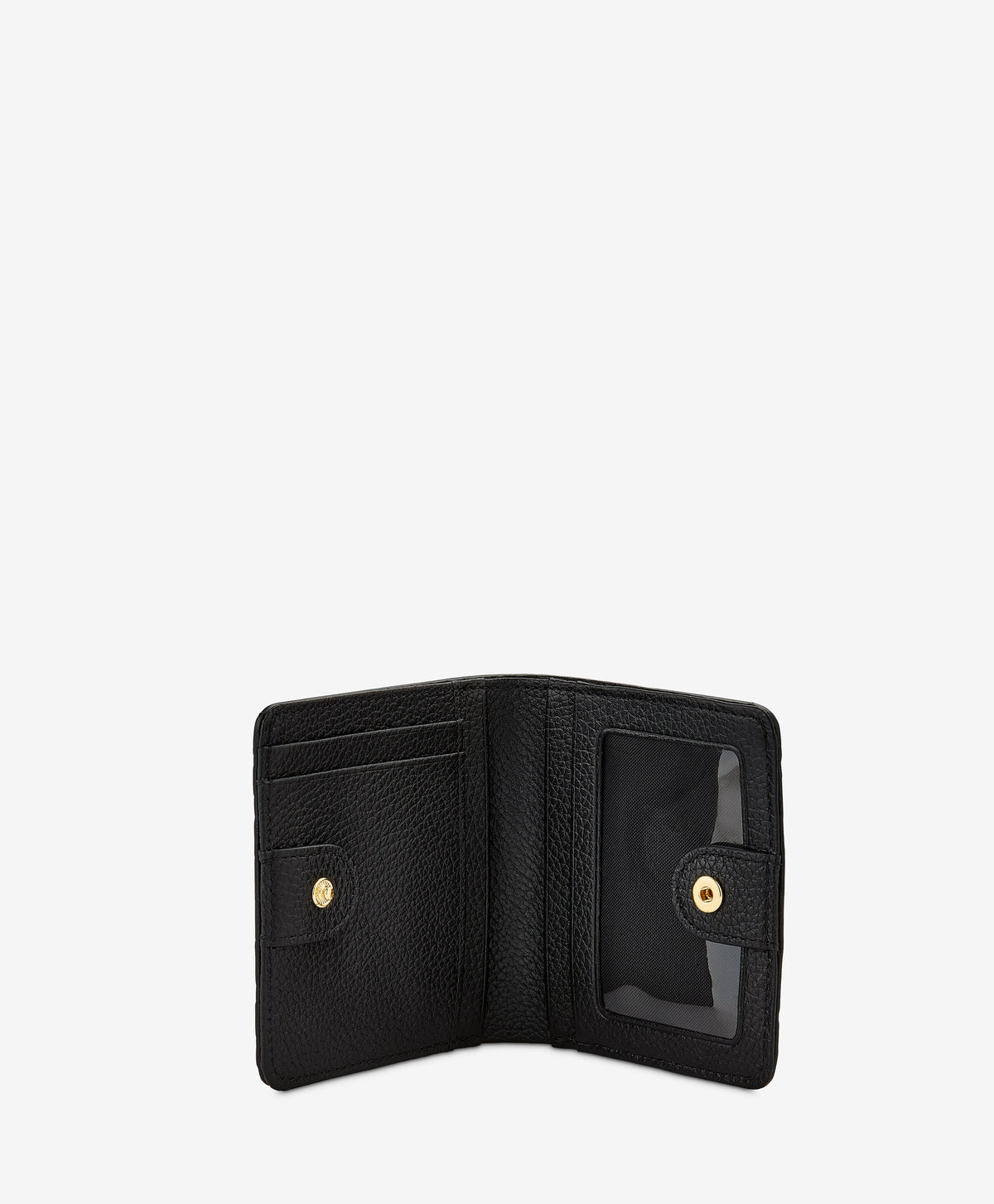 Mini Foldover Wallet | Black Embossed Python Leather