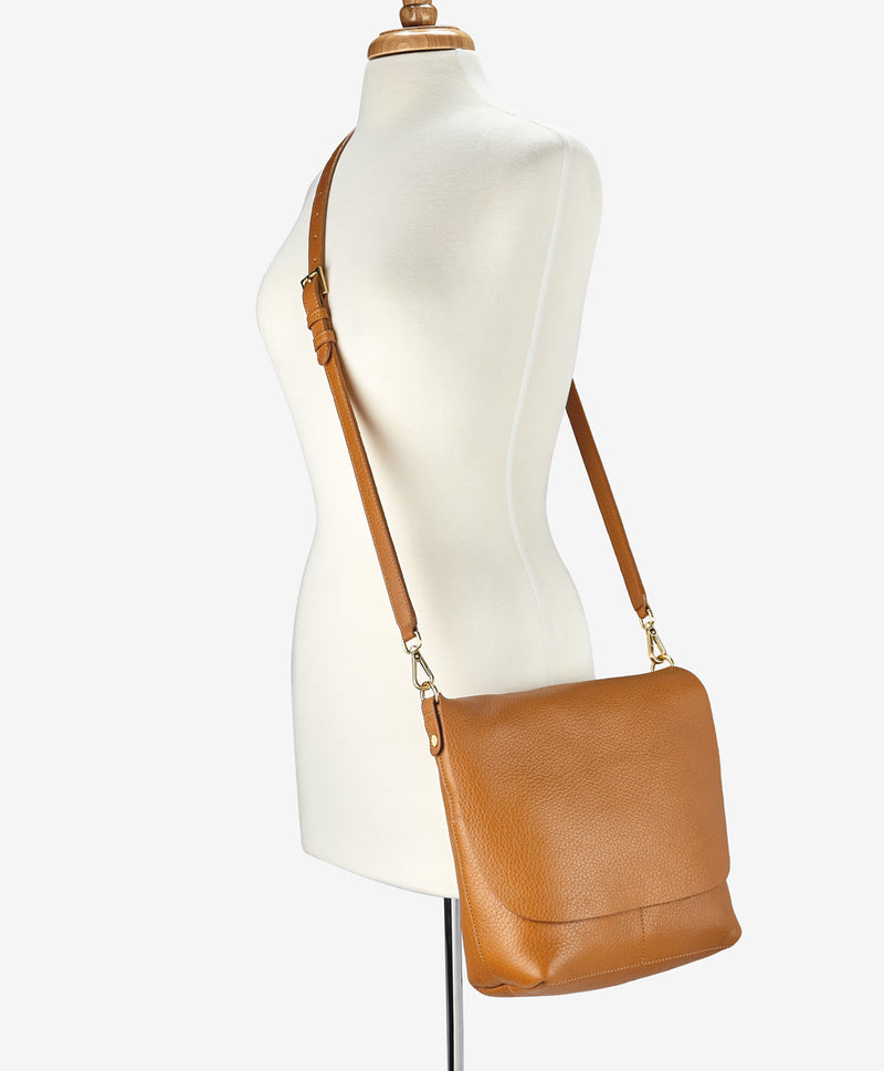 Andie Crossbody  Tan Pebble Grain Leather – GiGi New York