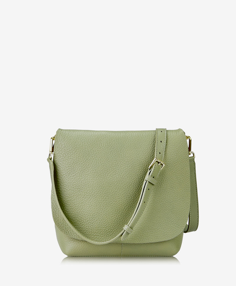 Croc Grain Flap Crossbody Bag