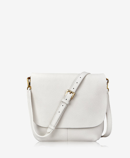 Andie Crossbody | White Pebble Grain Leather
