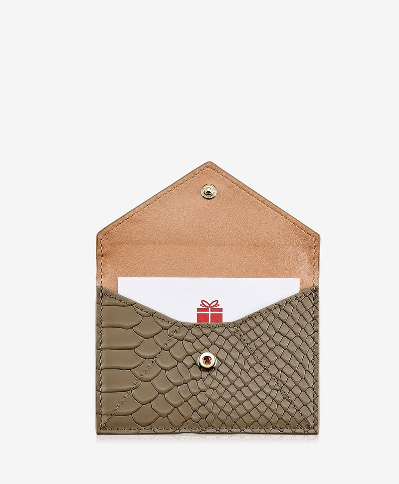 Gift Card with Personalized Leather Card Case