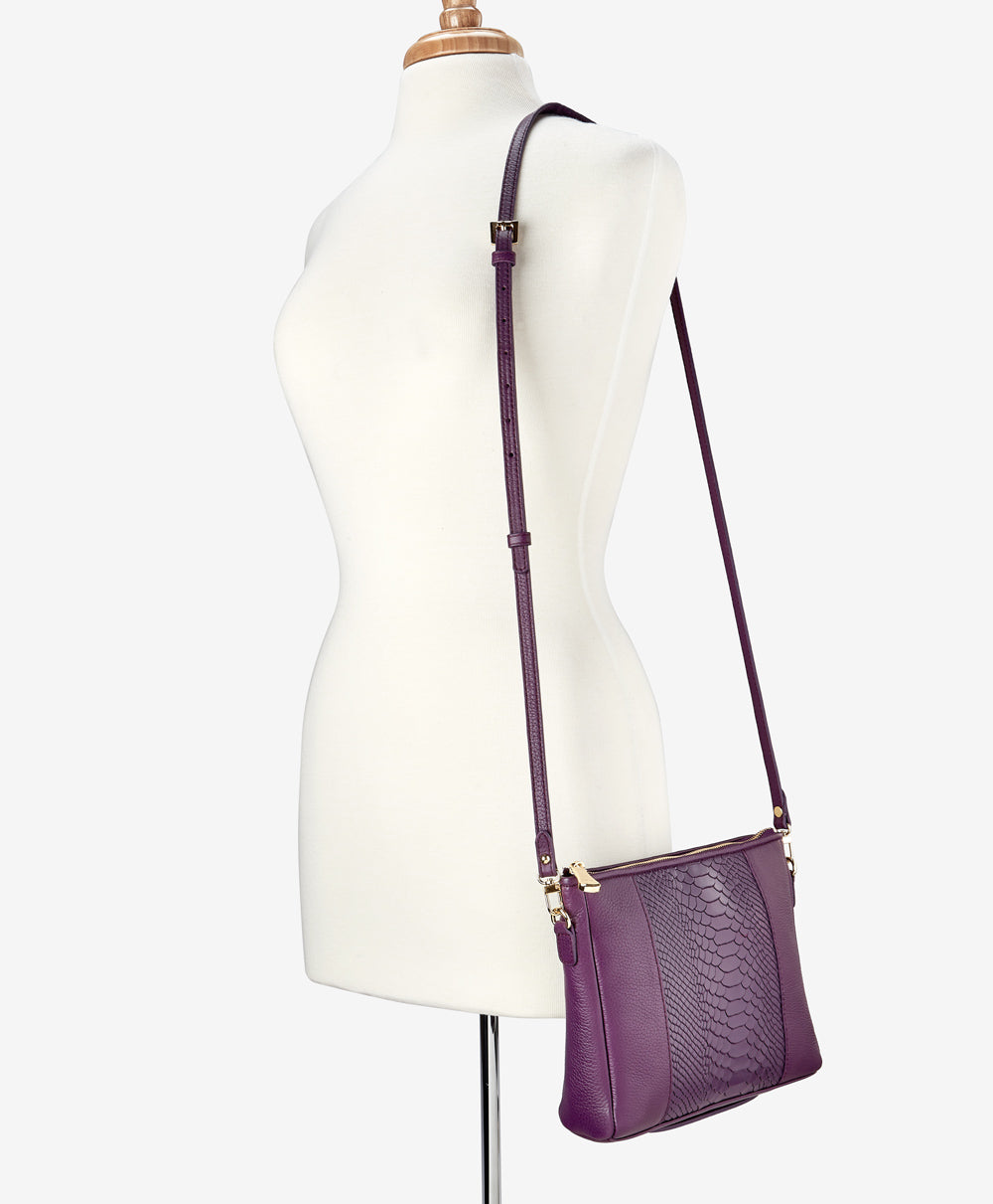 Hailey Crossbody | Acai Embossed Python Leather