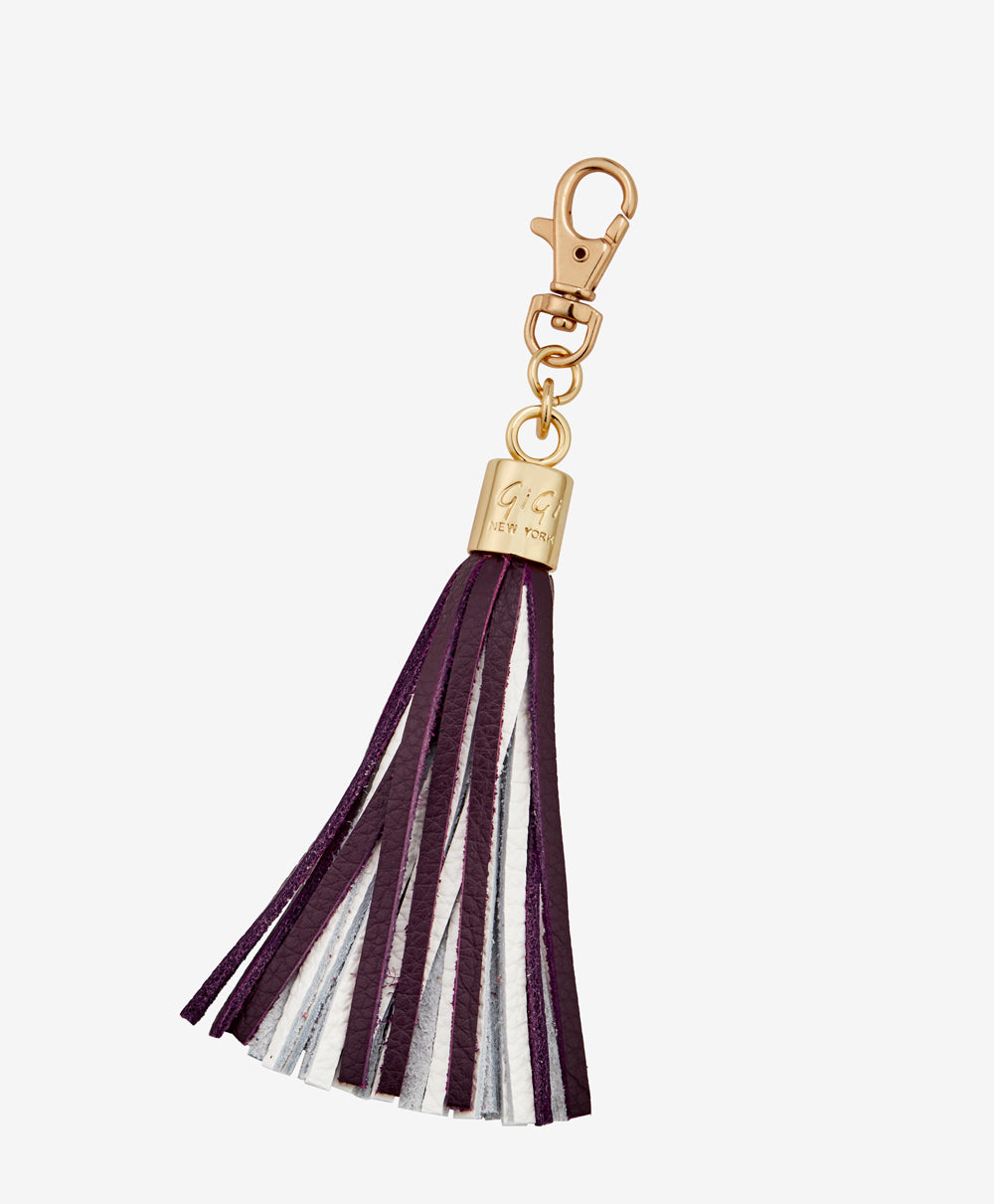 Tassel leather bag charm