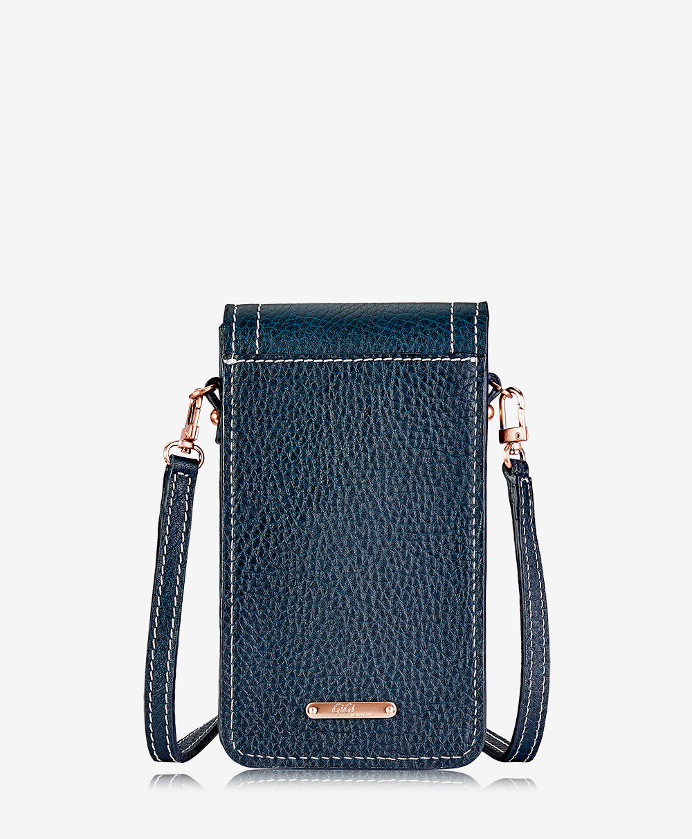 Women's Italian Pebbled Leather Phone Crossbody in Navy, Italian Leather by Quince