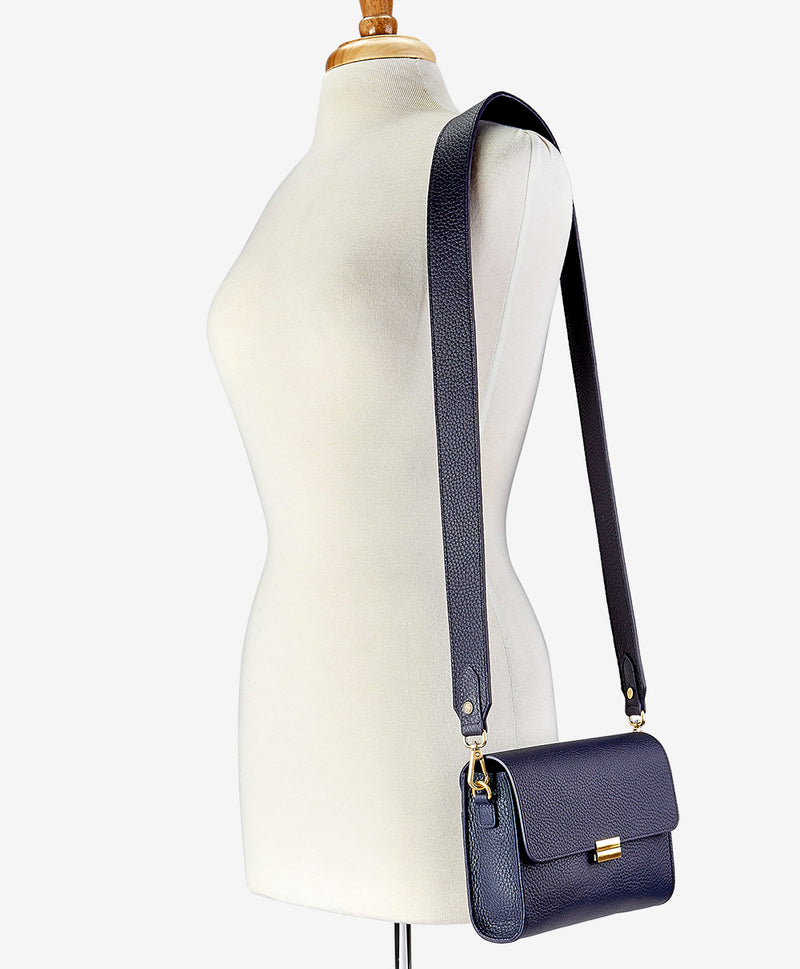 Black Crossbody Bag With Wide Strap