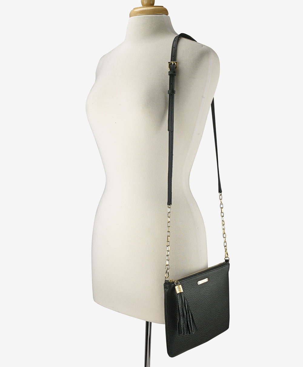 Chelsea Crossbody | Black Pebble Grain Leather