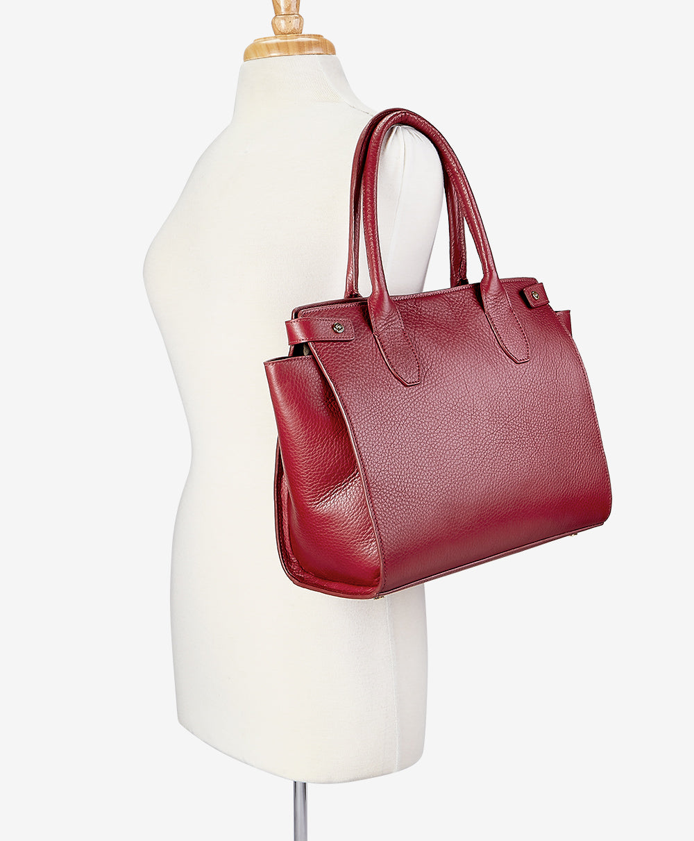 Reese Satchel | Crimson Napa Luxe Leather