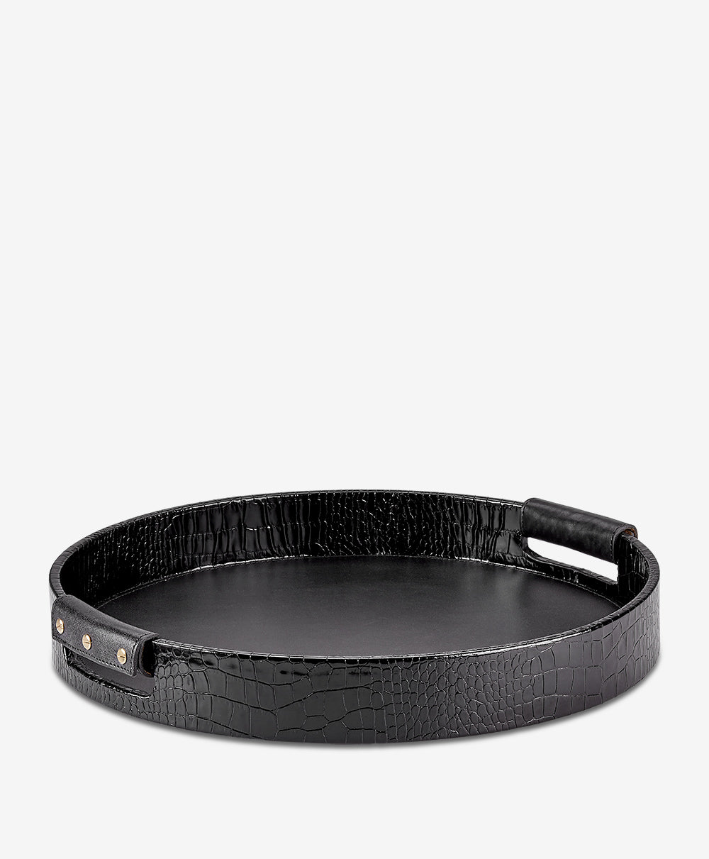 Round Leather Tray