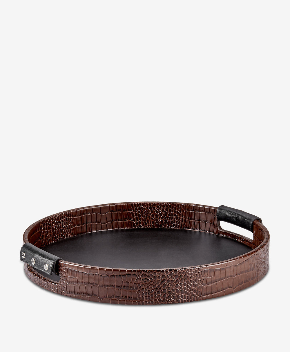 Round Leather Tray