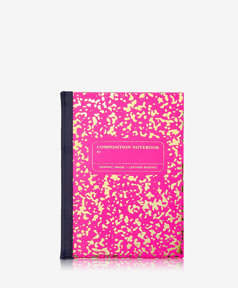 Composition Notebook | Neon Pink and Gold